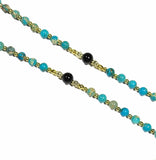 Catholic Rosary - Turquoise like Jasper beads, Gold Tone Crucifix