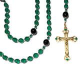Catholic Rosary - St. Patrick, Gold Pewter, Shamrock Crucifix