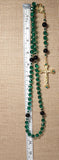 Catholic Rosary - St. Patrick, Gold Pewter, Shamrock Crucifix