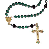 Catholic Rosary - St. Patrick, Gold Pewter, Shamrock Crucifix