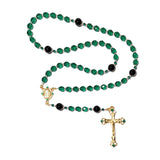 Catholic Rosary - St. Patrick, Gold Pewter, Shamrock Crucifix