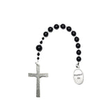 Pocket Rosary - One Decade (Tenner) St. Michael, Black Glass & Jasper