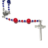Anglican Prayer Beads Rosary - Red & Blue Heart Cross