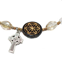 Lutheran Wreath of Christ Prayer Beads Rosary - Black Picasso Flower of Life