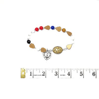 Lutheran Wreath of Christ Prayer Beads Rosary - Oval Gold Flower, Topaz Leaves