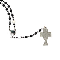 Back side of cross and centerpiece of Lutheran Longworth prayer beads