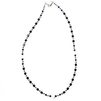 Anglican Rosary Prayer Beads Necklace - Black & White, Eucharist Cross