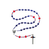 Anglican Prayer Beads Rosary - Red & Blue Heart Cross