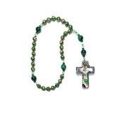 Anglican Rosary Prayer Beads - Cloisonné Floral, Tiger Eye (Tiger's Eye) Beads