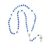 Rosary (Catholic) Czech Sapphire Blue Beads, Holy Family / Spirit
