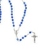 Rosary (Catholic) Czech Sapphire Blue Beads, Holy Family / Spirit