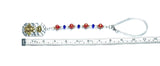 Rearview Mirror Car Charm - Queen's Crown & Bee Dog Tag-like Charm, Red, Blue