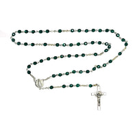 Rosary (Catholic) Czech Emerald Green Beads, St. Benedict Crucifix