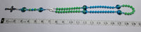 Rosary (Catholic) - Blue, Green Glass Beads, Confirmation, Holy Family, Spirit