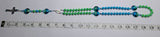 Rosary (Catholic) - Blue, Green Glass Beads, Confirmation, Holy Family, Spirit