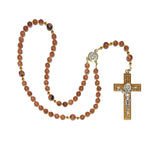 Rosary (Catholic) - Brown & Dark Blue Sandstone, Goldstone, St. Benedict