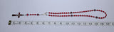 Rosary (Catholic) - Small, Red Czech Glass Beads, Miraculous Mary