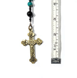 Catholic Rosary - Bronze 5-Way Trinity Jubilee Crucifix, Green & Black Jasper