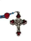 Catholic Rosary - Rose Rosary, Garnet Red, Azzurro (Blue) Rosebud