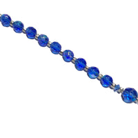 Rearview Mirror Car Rosary (One Decade) - Iridescent Blue, St. Benedict