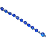 Rearview Mirror Car Rosary (One Decade) - Iridescent Blue, St. Benedict