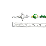 Catholic Rosary - Green Glass Hearts, Green Beads, Orthodox/Byzantine