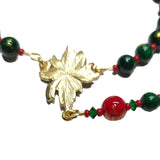 Catholic Rosary - Christmas, Red, Green, Poinsettia