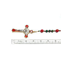 Catholic Rosary - Christmas, Red, Green, Poinsettia