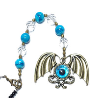 Rearview Mirror Car Charm - Bat Wing with Blue Eye