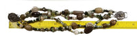 Vintage 4 Strand Bracelet - Greens, Browns, White Mixture of Beads, Silver Clasp
