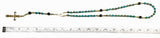 Length of Catholic Rosary - Turquoise like Jasper beads, Gold Tone Crucifix