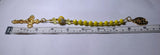 Length of One Decade (Tenner) Pocket Rosary - Yellow Glass Beads & Gold Tone Crucifix
