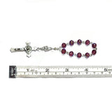 One Decade Finger Rosary - Czech Amethyst AB Druks, St. Benedict Crucifix