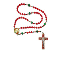 Catholic Rosary - Christmas, Red Green, Gold, Silver