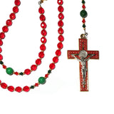 Catholic Rosary - Christmas, Red Green, Gold, Silver