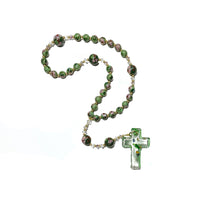 Anglican Rosary Prayer Beads - Pastel Green Cloisonné Beads