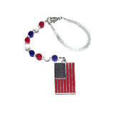 Rearview Mirror Car Charm - United States Flag, Red, White & Blue, Land of the Free