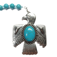 Rearview Mirror Car Charm - Turquoise Howlite Thunderbird Brooch/Pin