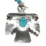Rearview Mirror Car Charm - Turquoise Howlite Thunderbird Brooch/Pin
