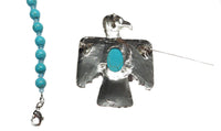 Rearview Mirror Car Charm - Turquoise Howlite Thunderbird Brooch/Pin