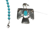 Rearview Mirror Car Charm - Turquoise Howlite Thunderbird Brooch/Pin