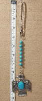 Rearview Mirror Car Charm - Turquoise Howlite Thunderbird Brooch/Pin