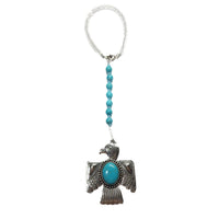 Rearview Mirror Car Charm - Turquoise Howlite Thunderbird Brooch/Pin