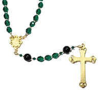 Catholic Rosary - St. Patrick, Gold Pewter, Shamrock Crucifix