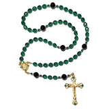 Catholic Rosary - St. Patrick, Gold Pewter, Shamrock Crucifix