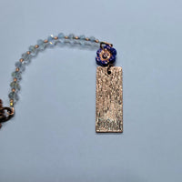 Rearview Mirror Car Charm - Cat with Rose Hat on Rectangle