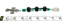 Hail Mary Devotion Chaplet Pocket Rosary - Carved, Rose Shaped Jade, Teal Green