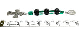 Hail Mary Devotion Chaplet Pocket Rosary - Carved, Rose Shaped Jade, Teal Green