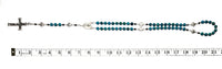 Catholic Rosary - 5 Way Eucharist Crucifix, Dyed Aqua Stones Blue Green