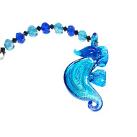 Blue w/Glitter Gold Seahorse backside